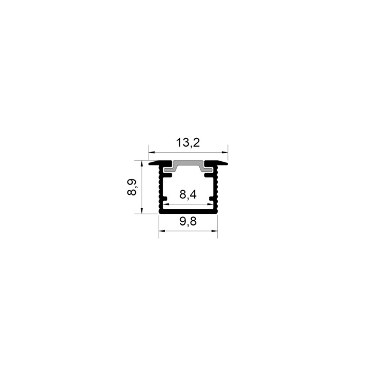 1009 aluminum groove 10mm wide 9mm high with edge embedded line light hard light bar aluminum groove shell kit