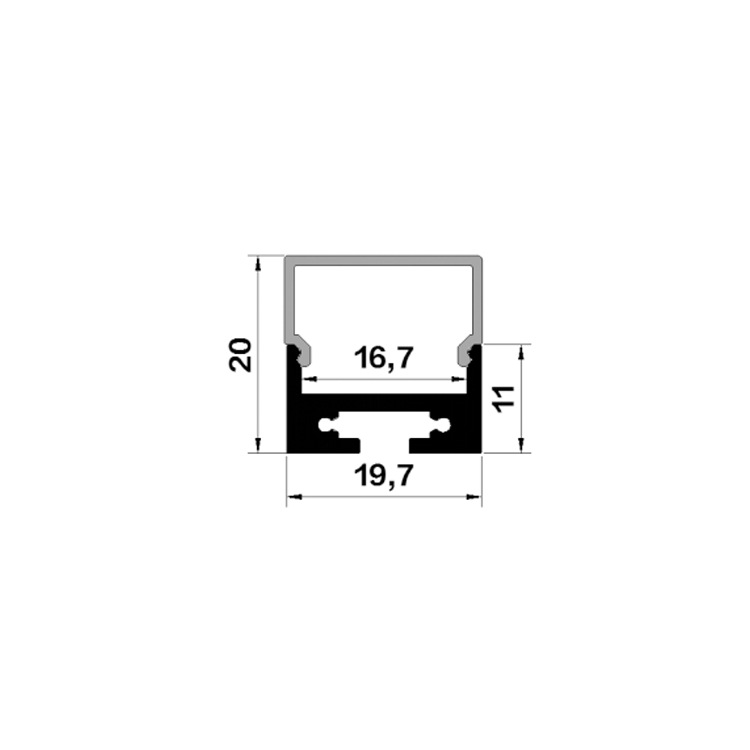 Three-sided light-emitting line light hard light strip shell aluminum groove 19112011