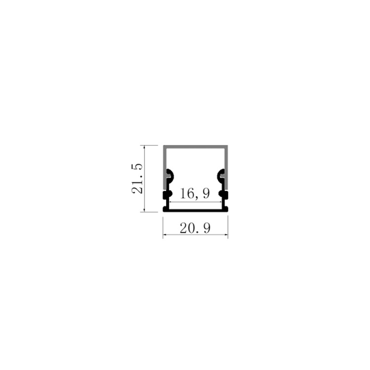 2121 square mask three-sided luminous surface mounted high-end engineering line light hard light bar aluminum groove shell kit