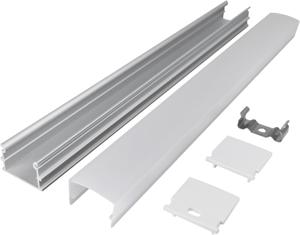 2121 square mask three-sided luminous surface mounted high-end engineering line light hard light bar aluminum groove shell kit