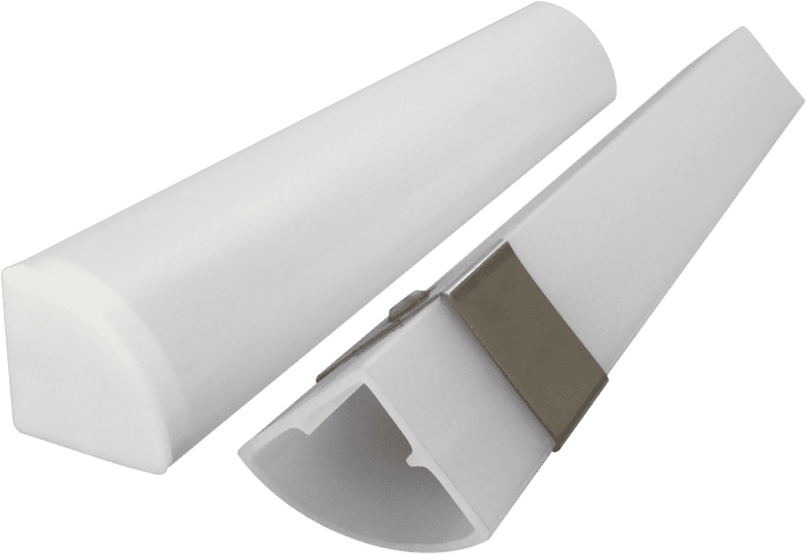 45 degree 2323 full plastic tube installation supermarket shelf shoe rack line light hard light bar aluminum groove shell kit