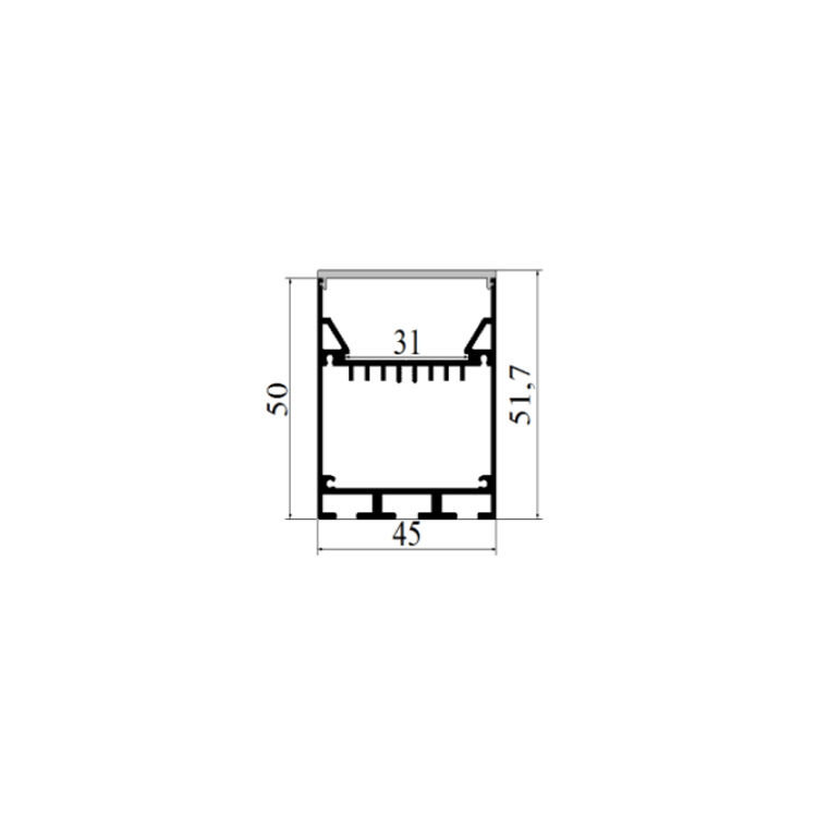 30 cm wide built-in power supply hoisting office commercial high-end linear light straight light aluminum groove shell kit
