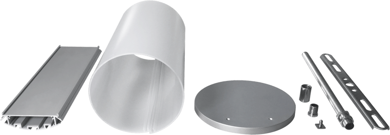 120mm diameter round ceiling ceiling office commercial cabinet line light hard light bar aluminum groove shell kit
