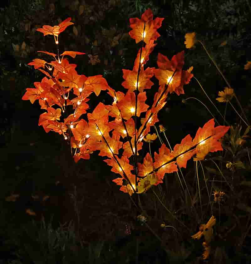 Solar Maple Leaf Branch Light Outdoor Garden Decorative Lawn Light LED-2 Pack